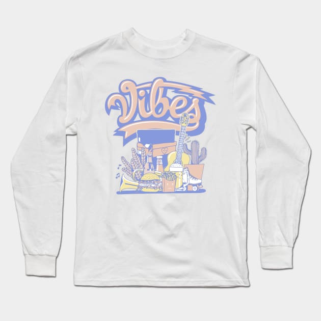 Vibes Pink Oxford Long Sleeve T-Shirt by funandgames